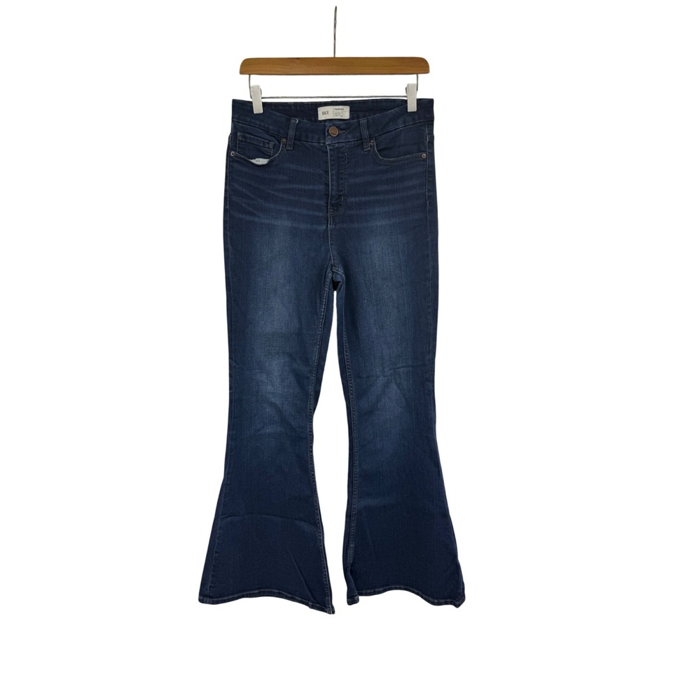 BKE Parker High Rise Super Flare Jeans Dark Wash Denim Pants Womens 30‎